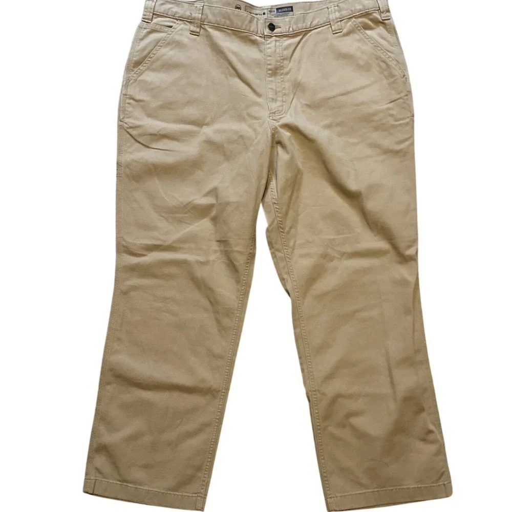 Carhartt Mens Rugged Flex Relaxed Fit‎ Canvas Work Pants Tan 42x30 BN2291-M